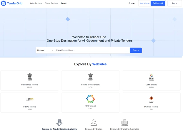 Tender Grid platform dashboard